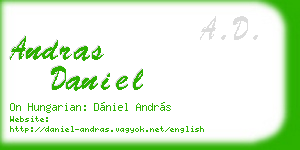 andras daniel business card